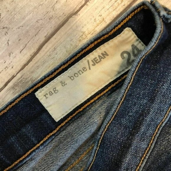 Rag & Bone Capri Destroy Skinny Dark Shredded - Picture 5 of 7